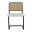 Ensemble de 2 chaises de salle à manger de style Mid-Century modernes en velours avec dossier naturel, beige
