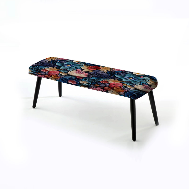 Banc romantique rembourré à motif cachemire romantique
