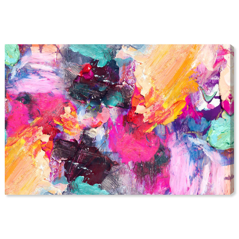 Abstract Phoenix Rising Modern & Contemporary Pink Canvas Wall Art Print, H 24 po x l 36 po x P 0,8 po