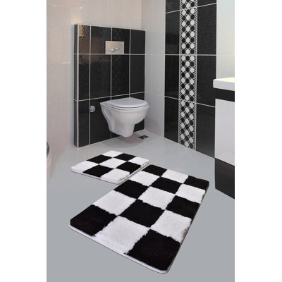 Acrylic Bathmat Set (2 Pieces), Antibacterial & Non-Slip, 19.7 x 23.6 inches & 23.6 x 39.4 inches | 100% Acrylic, Pile Height: 0.7-1.2 inches | Machine Washable, Soft & Durable for Your Bathroom Decor