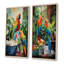 «Red Parrot Paradise I», ensemble de 2 reproductions d'art sur toile-331467864-331467844