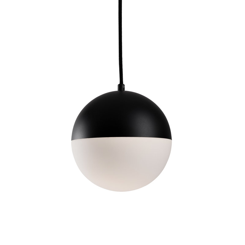 Monae 1 - Light LED Sphere Pendant, 7.88" H x 7.88" W x 7.88" D, Black Metal