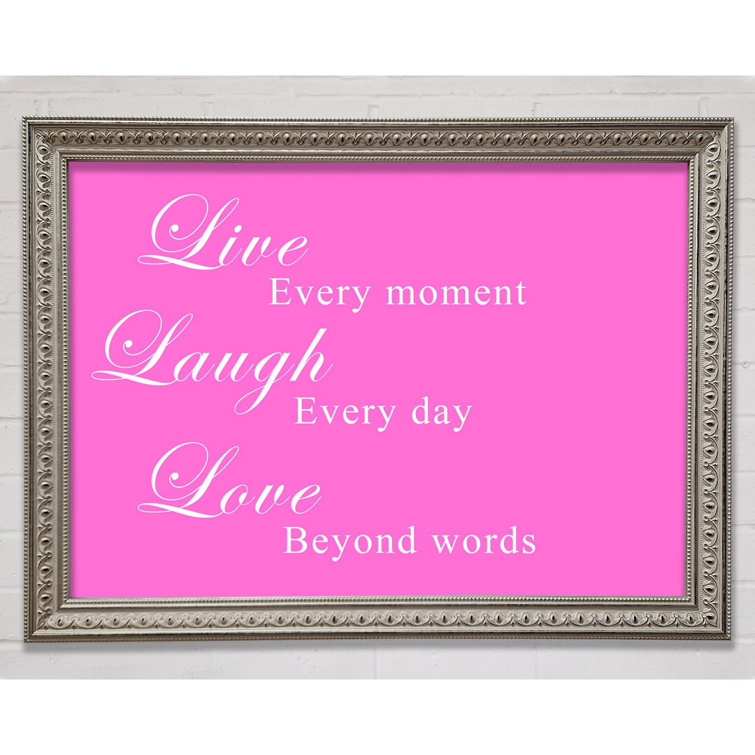 Gerahmtes Leinwandbild Love Quote Live Laugh Love White