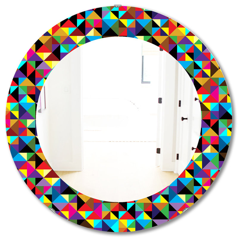 Triangular Colourfields 1 - Modern Mirror, 31.5" H x 31.5" W