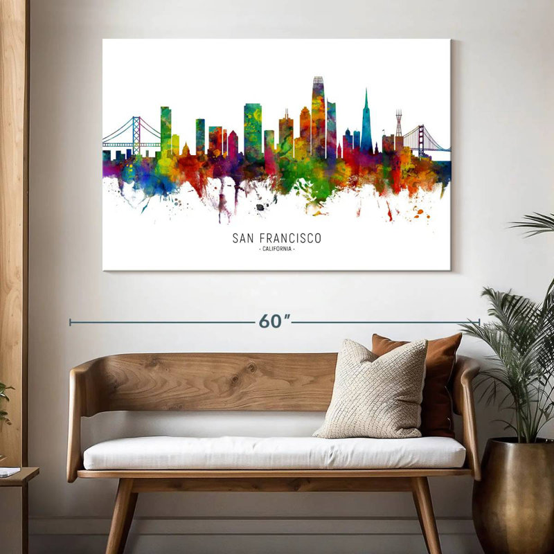 Sireci San Francisco California Skyline IV, 34" H x 51" W