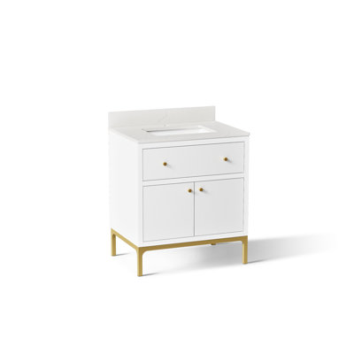 Calpa Bathroom Vanity Cabinet With Sink And Quartz Top