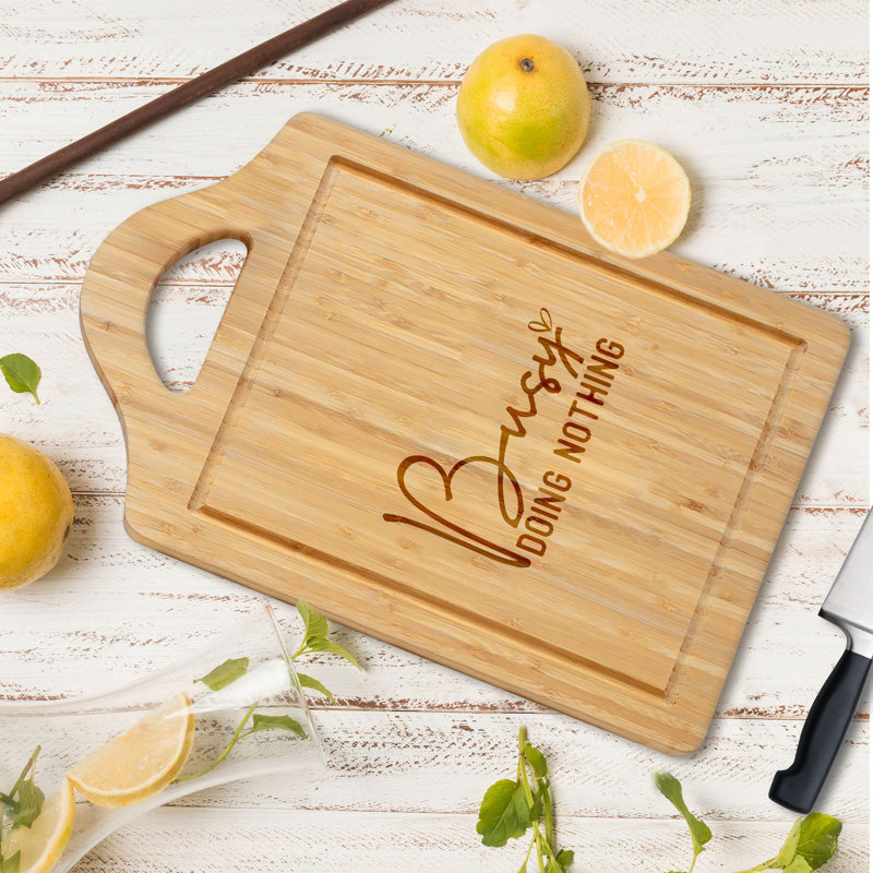 Busy Doing Nothing - 1 Piece Bamboo Cutting Board, 18" x 12"