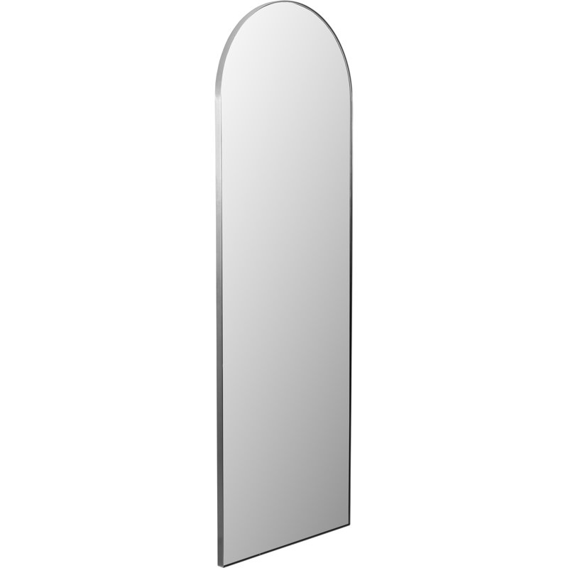 Stainless Steel Arch Wall Mirror, Brushed Silver