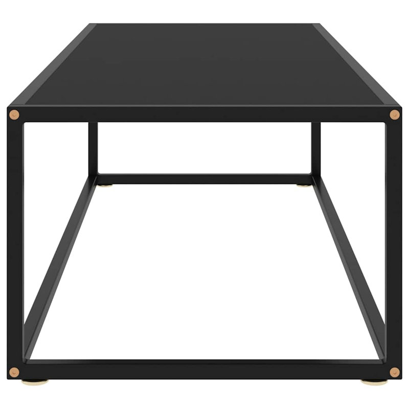 Coffee Table Black with Black Glass 47.2"x23.6"x13.8", 13.8" H x 47.2" L x 19.7" W, Black