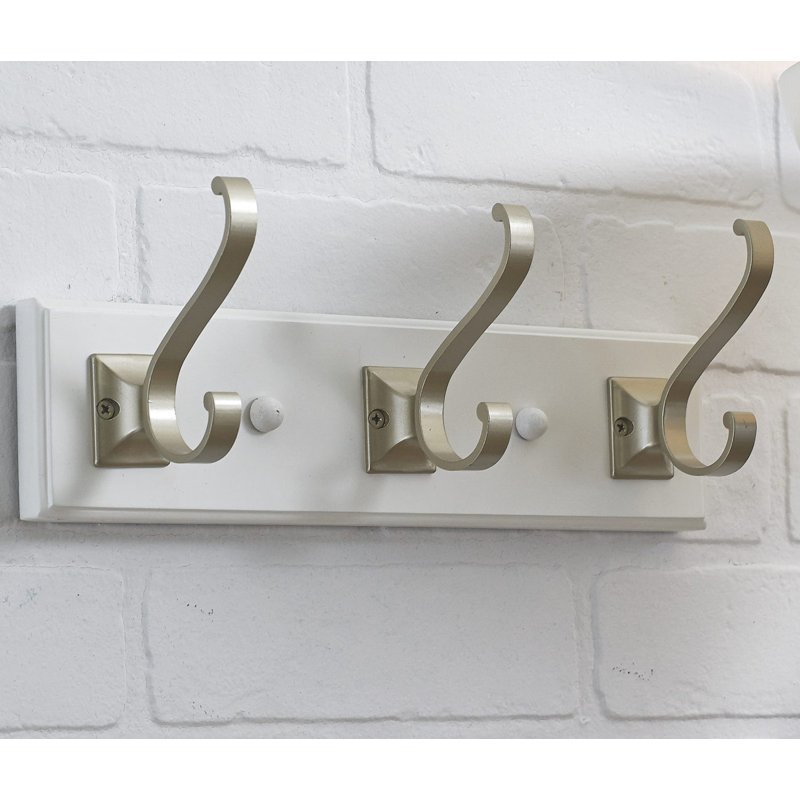 Porte-manteaux mural transitionnel, Blanc / nickel mat