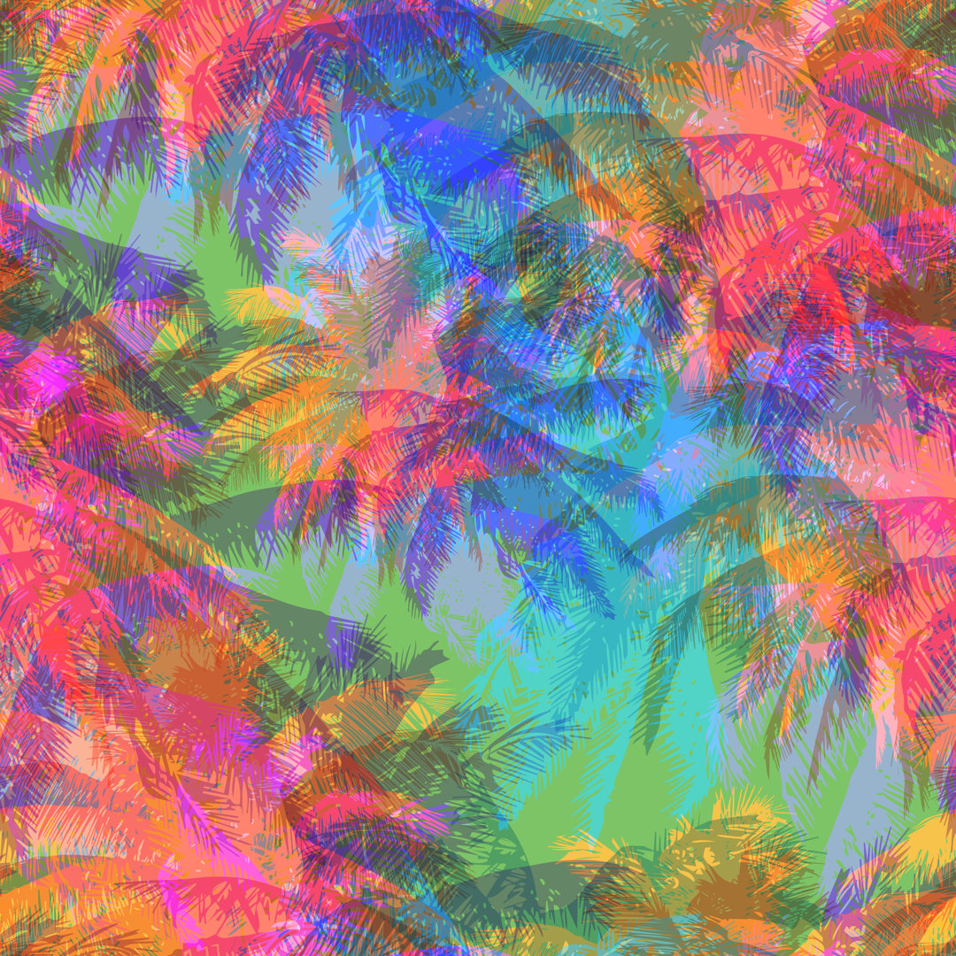 Leinwandbild Tropical Pattern von Yulianas