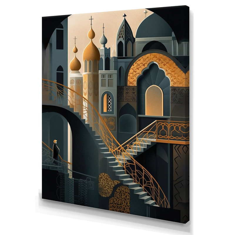 «Arab City I» sur toile, H 44 po x l 34 po x P 1,5 po