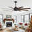 Cissline 65" Black Modern Ceiling Fan No Light with Remote Control for Living Room/Bedroom