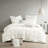 3 Piece Elastic Embroidered Comforter - King/ King White Distinct Bedding Embroidery Peculiar-116011833