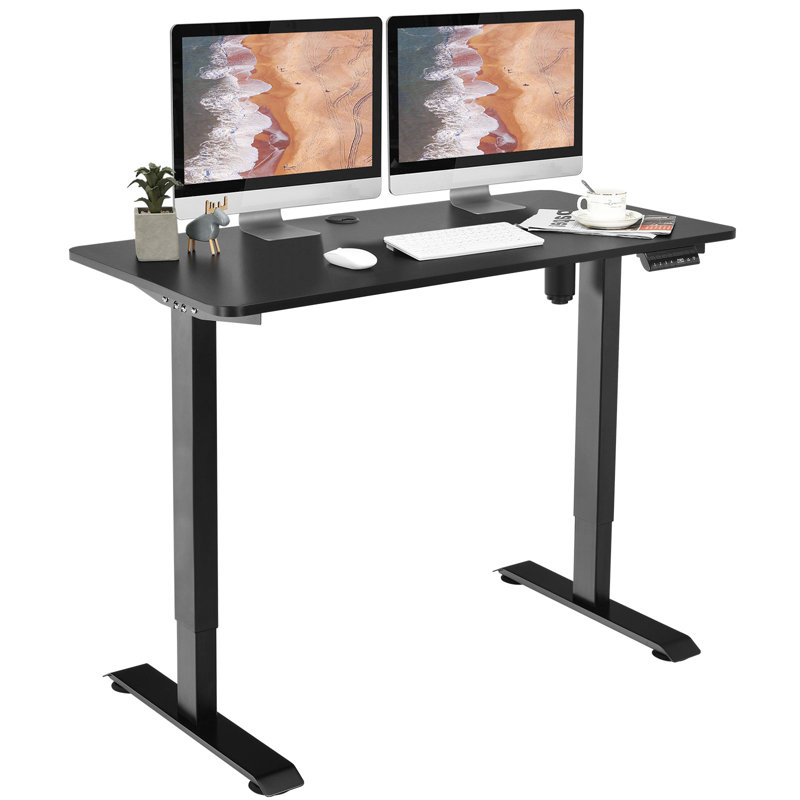 Adjustable Metal Base Standing Desk, Black