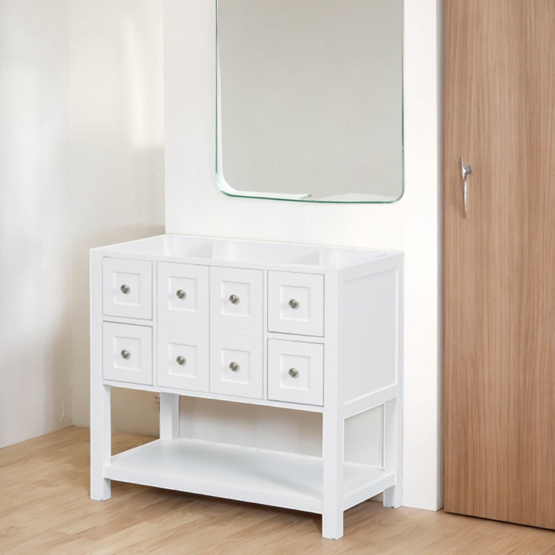 Base de meuble-lavabo simple 35,6 po seulement, Blanc