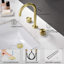 Robinet de salle de bain circulaire encastré à 3 trous et 2 poignées avec ensemble de drain circulaire X-92578033