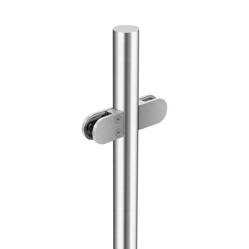 304 Stainless Steel Glass Railing Post Clamp Middle Post Balcony Stair Guardrail Support Column, 35.46" H