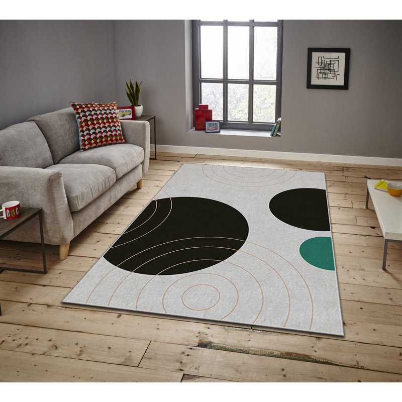 Luxurious Non-Slip Area Rug, 4.0 x 5.9 Feet, 100% Polyester, 740g/m² | Velvet Fabric with Digital Print | Easy-Clean Laminated Sponge Underside, Machine Washable | Perfect for Living Room, Bedroom & Home Decor