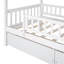 Lit simple en bois avec deux tiroirs-887647694