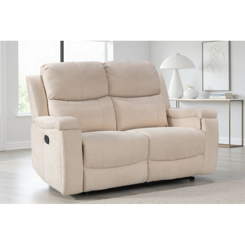 Chenille Reclining Sofa, Beige, 2