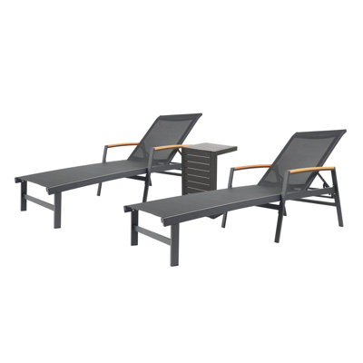 Burnam Reclining Chaise Lounge with Table