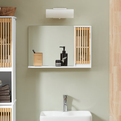 Nasiha Rectangle Wall Mirror with Shelves