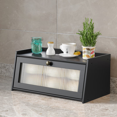Bamboo Food Storage Container Bread Box For Kitchen Counter 