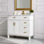 Meuble-lavabo moderne 36 po avec lavabo en céramique blanc, portes à fermeture douce, 4 tiroirs de rangement, conception élégante pour les petites salles de bain-101942642