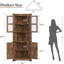  Armoire de coin de 69 po de hauteur avec portes, armoire de rangement de coin à 6 niveaux avec portes, tablette pour salle de bain, armoire de plancher de salle de bain-1491850018