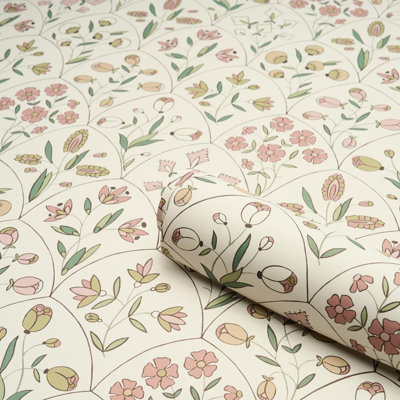 Frances Scallop Floral Wallpaper