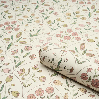 Frances Scallop Floral Wallpaper