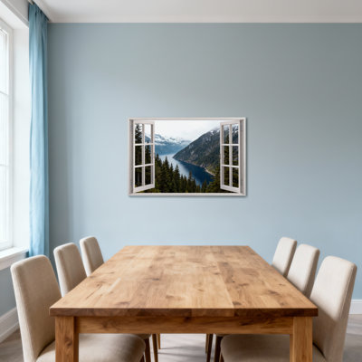 Landscape & Nature Mountain Lake Forest Snowy Peaks Pine Trees Sky View