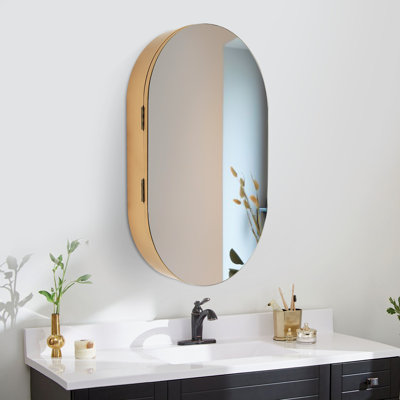 Bryton 19.76'' W 30.82'' H Surface Framed Medicine Cabinet Mirror 3 Fixed