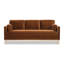 Canapé de ferme moderne Knox de 84 po, velours performance orange brûlé