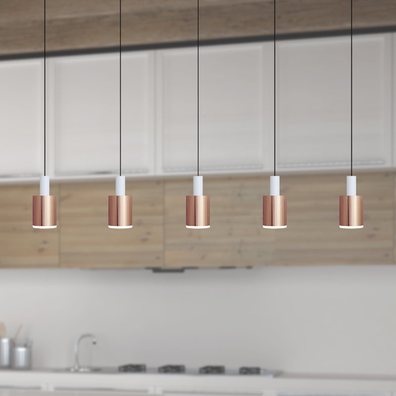 Essoura 5 - Light Kitchen Island Pendant, White/Copper