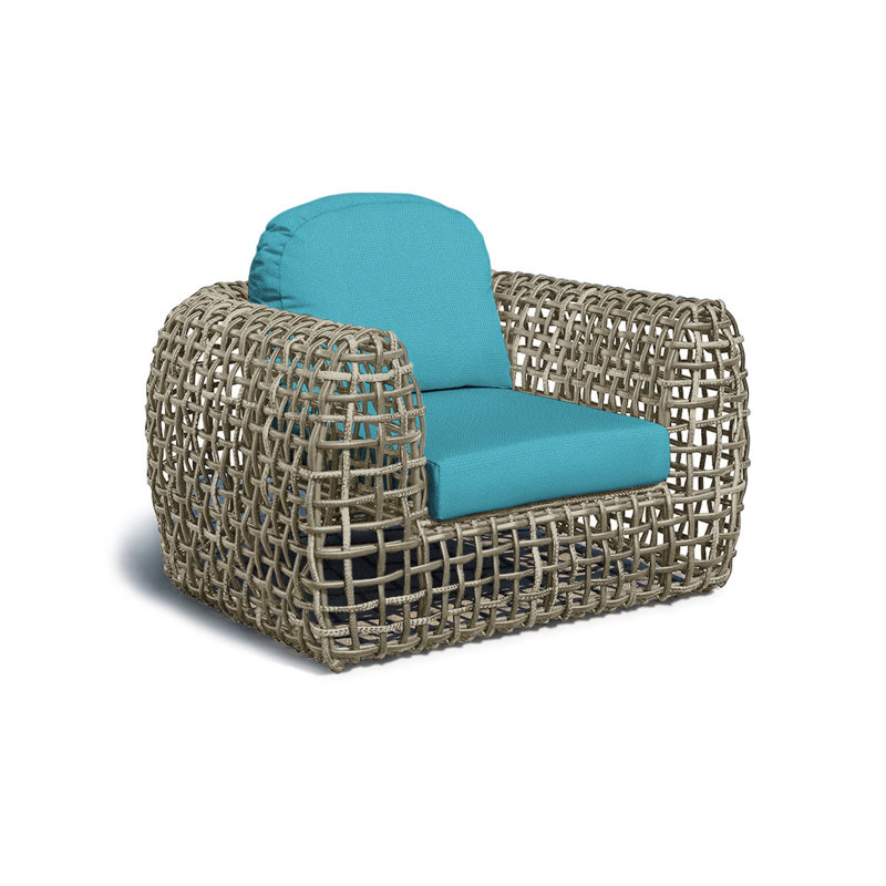 Dynasty Outdoor Lounge Chair, Kubu Mushroom, Canvas Aruba Sunbrella® Canvas