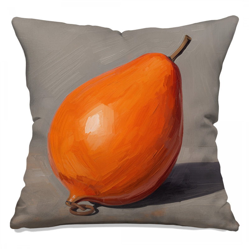 Orange Pear Shape Double Sided Throw Pillows, 14 x 14 inches