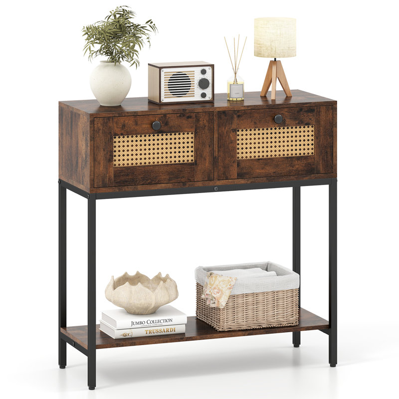 80cm Console Table, Brown