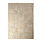 Distressed Homage Hand Knotted Wool Geometric Area Rug