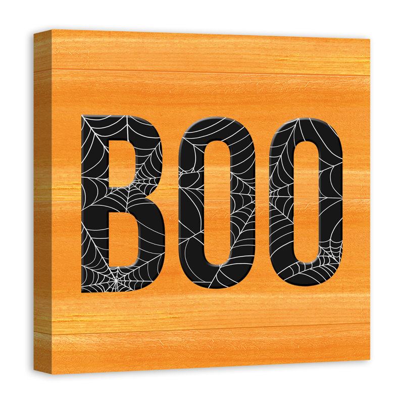 «Halloween Boo», reproduction d'art textuel sur toile, H 17,75 po x l 17,75 po, Toile