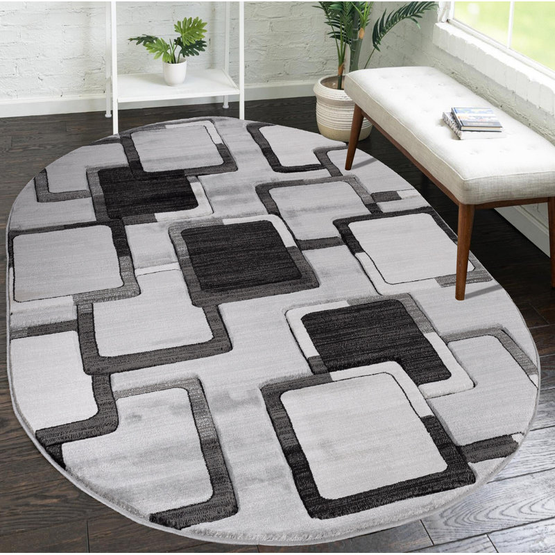 Adonia Geometric Indoor Rug, Oval 5'2" x 7'5"
