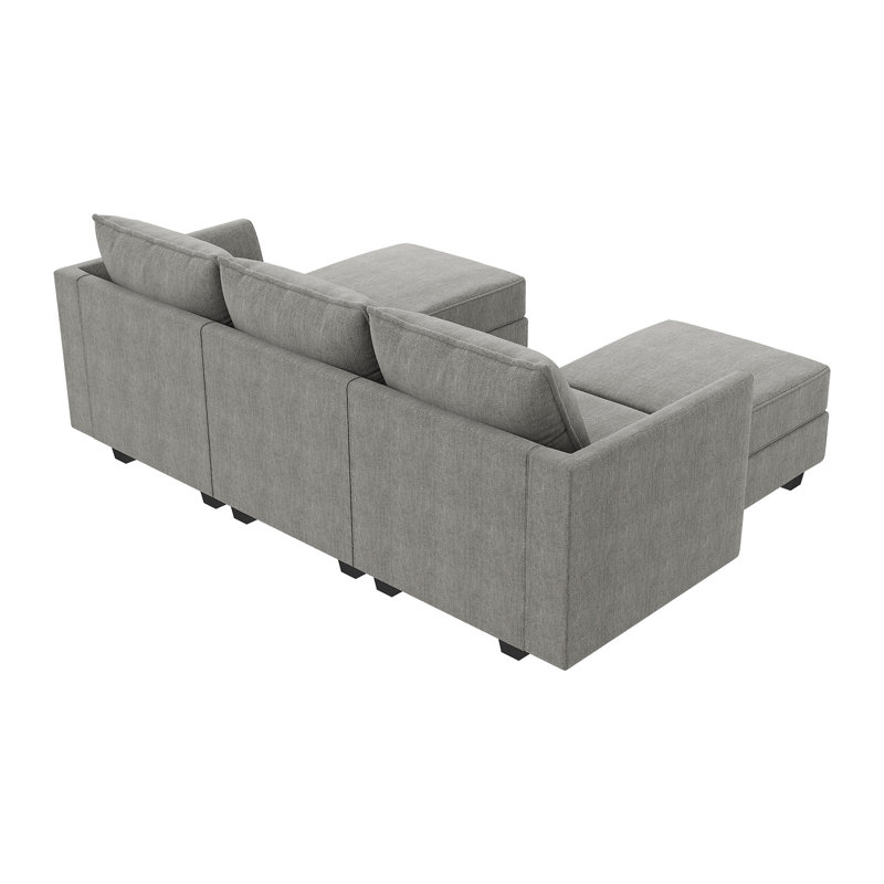 Canapé modulaire réversible Manusite, Polyester gris