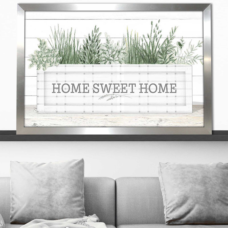 " Home Sweet Home " by Janice Gaynor, Silver Framed, 27.5" H x 39.5" W x 0.75" D