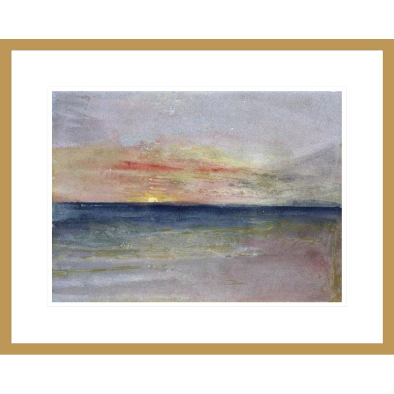 Sunset by Joseph Mallord William Turner -Framed Giclee Print, 17.4" H x 21.75" W