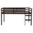 Solid Rubberwood Full Loft Bed with Ladder, Sturdy Slat Platform, Space-Saving Storage & Safe Guardrails,Espresso-866420168-866420174