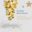 ? Décoration de Noël? Arbre de Noël à l'envers de 6 pi avec flocage blanc, 360 lumières DEL chaudes et 8 décorations en forme d'étoile dorée