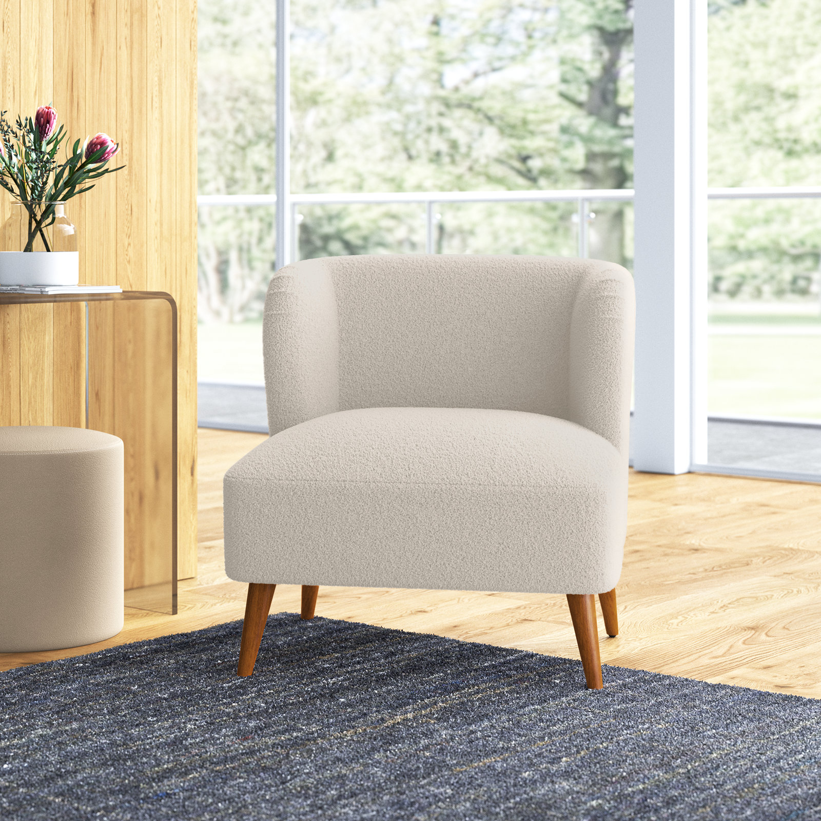 Wade Logan Armands Boucle Accent Chair Reviews Wayfair Canada