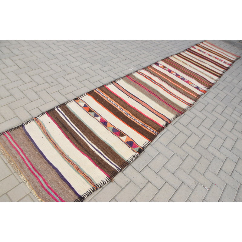 Tapis turc rétro Herki, idéal pour les couloirs extérieurs en beige antique élégant - Produit 7852