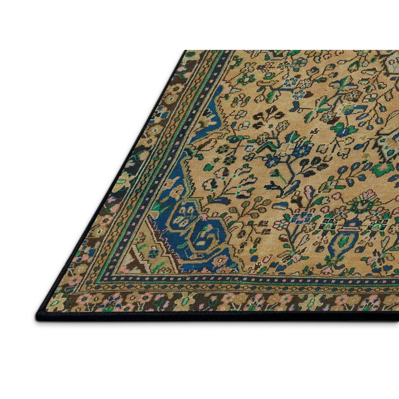 Tapis décoratif multicolore à motif abstrait, Rectangle 5 pi x 7 pi